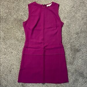 LOFT Pink Sheath Mini Dress Crew Neck Sleeveless